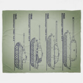 WORLD WARR II GERMAN TANKS FLEECE DEKEN (Voorkant (Horizontaal))