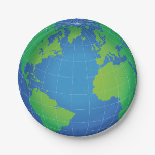 World Wereldbol Map Papieren Bordje