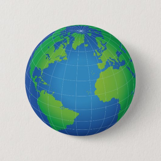 World Wereldbol Map Ronde Button 5,7 Cm (Voorkant)
