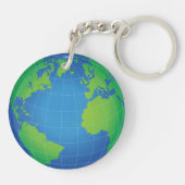 World Wereldbol Map Sleutelhanger (Achterkant)