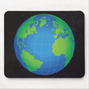 World Wereldbol Map Starry Sky Muismat