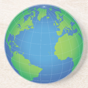 World Wereldbol Map Zandsteen Onderzetter