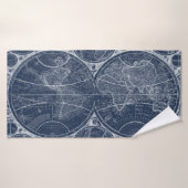 World Wereldbollen Blueprint Badhanddoek (Badhanddoek)