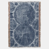 World Wereldbollen Blueprint Deken (Voorkant Verticaal)