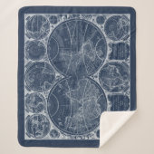 World Wereldbollen Blueprint Sherpa Deken (Voorkant)