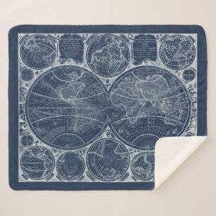 World Wereldbollen Blueprint Sherpa Deken