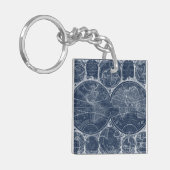 World Wereldbollen Blueprint Sleutelhanger (Voorkant Links)