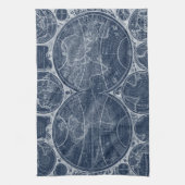 World Wereldbollen Blueprint Theedoek (Verticaal)