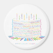 World Word Anniversaire Gâteau Magnet (Devant)