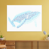 World Word Blauwe Walvis Canvas (Insitu (Woonkamer))