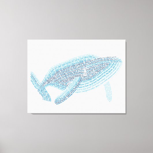 World Word Blauwe Walvis Canvas (Voorkant)