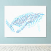 World Word Blauwe Walvis Canvas (Insitu (Houten vloer))