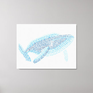 World Word Blauwe Walvis Canvas Afdruk
