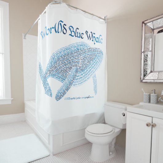 World Word Blue Whale Douche rideau (En situation)