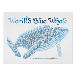 World Word Blue Whale Poster Perfect Poster