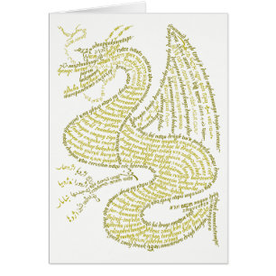 World Word Gold Dragon Card