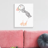 World Word Puffin Canvas Afdruk (Insitu (Woonkamer))