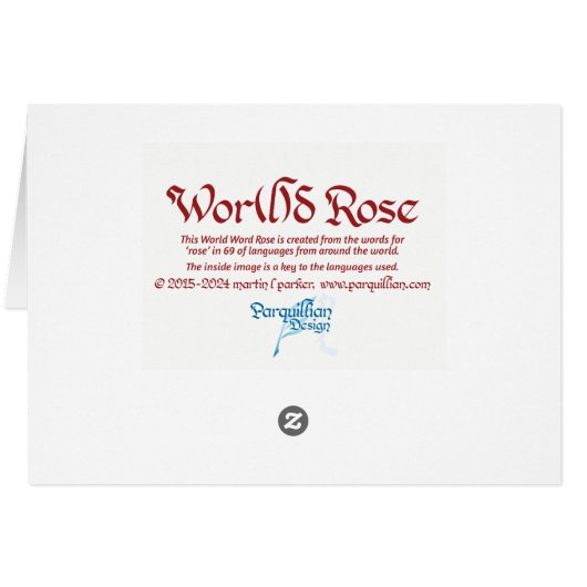 World Word Rose Card (Dos Horizontal)
