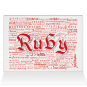 World Word Ruby Anniversaire Card (Intérieur Horizontal (haut))