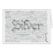 World Word Silver Anniversaire Card (Devant Horizontal)