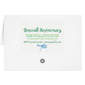 World World World Emerald Anniversaire Card (Dos Horizontal)