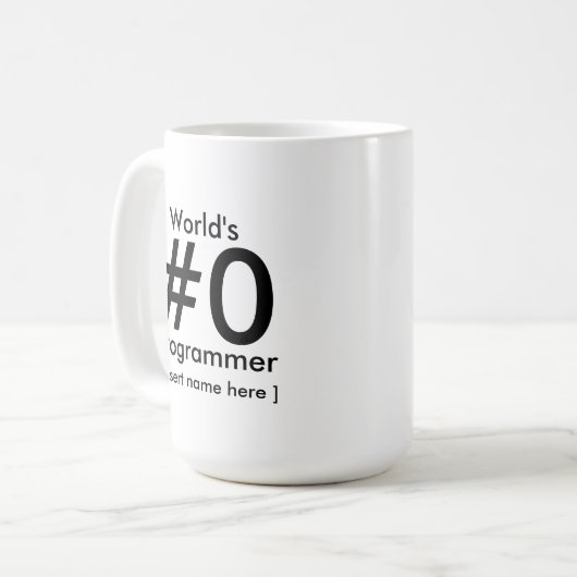 World's #0 Programmer - Gepersonaliseerd Koffiemok (Voorkant links)