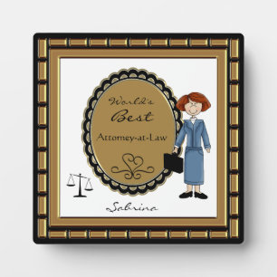 World's Best Attorney Vrouw Plaque Fotoplaat