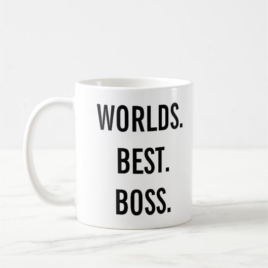 Worlds Best Boss Office Cadeau Mug Employé (Gauche)