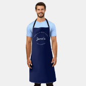 World's Best Chef Modern Navy blue Personalized Schort (Gedragen)