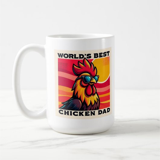 World's Best Chicken Dad Funny Rooster Father Koffiemok (Links)