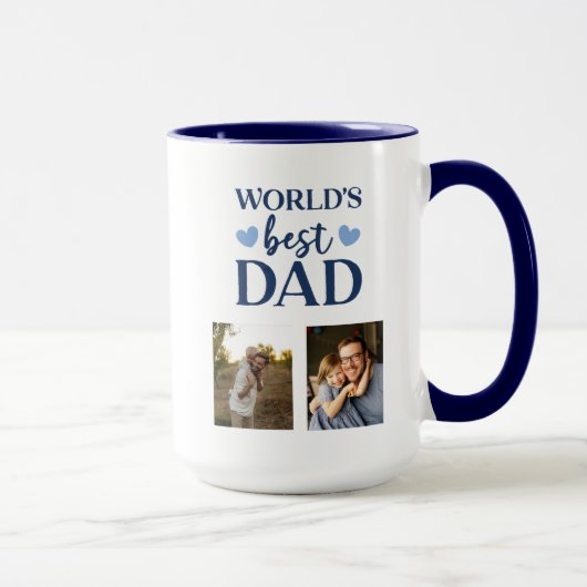 World's Best Dad 2 photo collage coffe Mug (Droite)