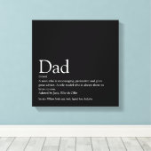 World's Best Dad Daddy Father Definition Fun Black Canvas Afdruk (Insitu (Houten vloer))