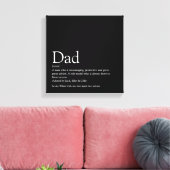 World's Best Dad Daddy Father Definition Fun Black Canvas Afdruk (Insitu (Woonkamer))