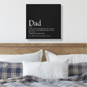 World's Best Dad Daddy Father Definition Fun Black Canvas Afdruk (Insitu (Slaapkamer))