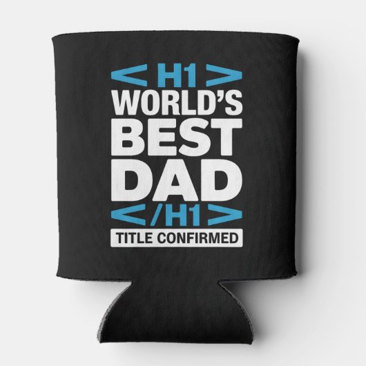 World's Best Dad H1 HTML Code Drink Blikjeskoeler (Achterkant)