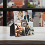 'Worlds Best Dog Papa' Photo Collage Plaque<br><div class="desc">Montrez votre statut de père de chien avec cette plaque de collage photo mignonne comportant quatre photos carrés de vous et de votre animal de compagnie. "Worlds Best Dog Dad" apparaît au centre dans le script de calligraphie et la typographie amusante lettrée sur un carré marron qui peut être changée...</div>