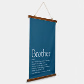 World's Best Ever Brother Definition Blue Hangend Wandkleed (Gebogen)