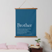 World's Best Ever Brother Definition Blue Hangend Wandkleed (Slaapkamer)