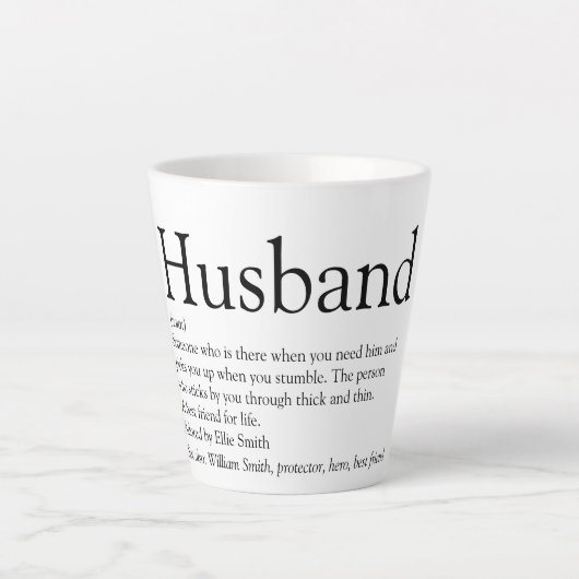 World's Best Ever Husband Definition Fun Latte Mok (Voorkant)