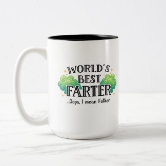 World's Best Farter Mug Gift for Dad Father's Day  Tweekleurige Koffiemok