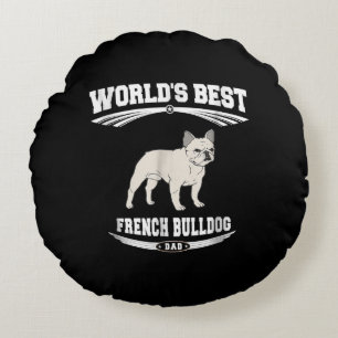 Worlds Best French Bulldog Dog Dad Owner Lover Rond Kussen