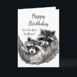 World's Best Girlfriend Birthday Raccoon Animals<br><div class="desc">World's Best Girlfriend Birthday Cute Watercolor Raccoon Animals</div>