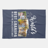 World's Best Grandpa Custom 3 Photo Collage Theedoek (Horizontaal)