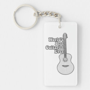 World's best guitarist ever black and white sleutelhanger