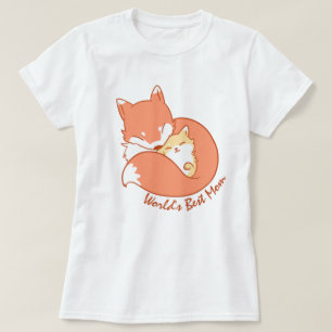 World's Best Mom - Fox Mom and Baby T-shirt