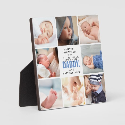 'Worlds Best Papa' 1st Vaderdag Keepomwille Fotoplaat (Voorkant)