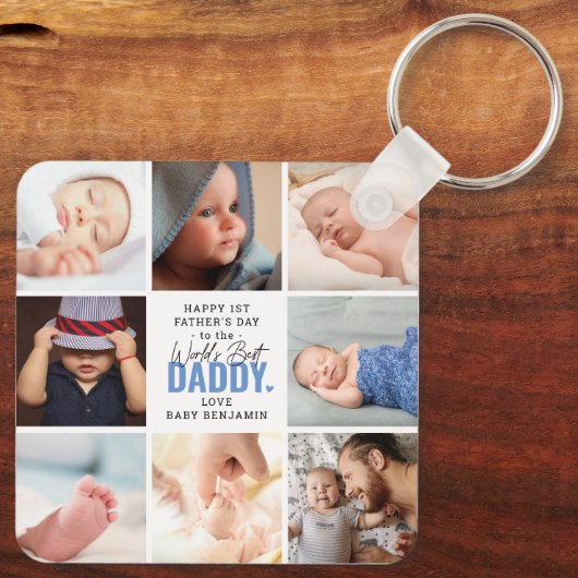 'Worlds Best Papa' 1st Vaderdag Keepomwille Sleutelhanger (Achterkant)