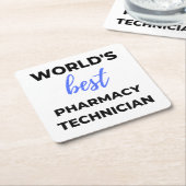 World's Best Pharmacy Technician 2 Vierkante Kartonnen Onderzetter (Schuin)