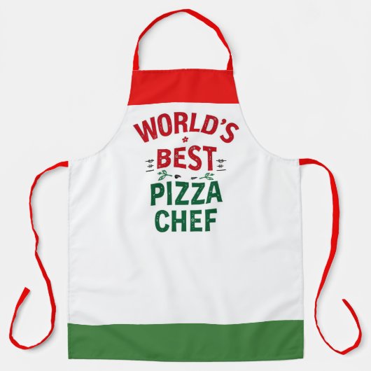 World's Best Pizza Chef - red white green Schort (Voorkant)