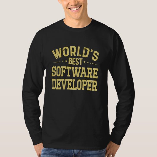 World's Best Software Developer Job Title Software T-shirt (Voorkant)